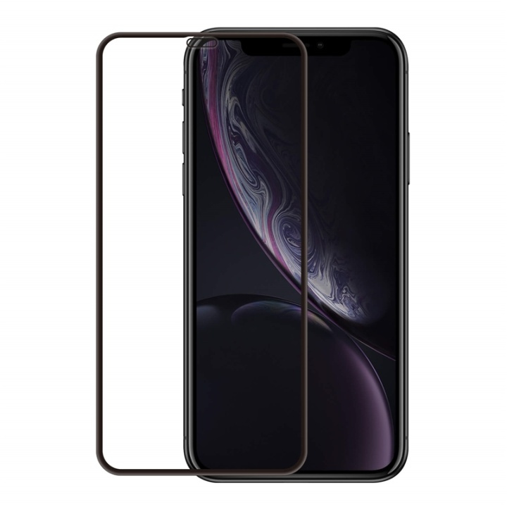 GEAR Glass Prot. 3D Gummed Full Fit Black iPhone XR/11 incl. Frame in de groep SMARTPHONE & TABLETS / Mobielbescherming / Apple / iPhone XR / Screen Protectors bij TP E-commerce Nordic AB (38-72087)