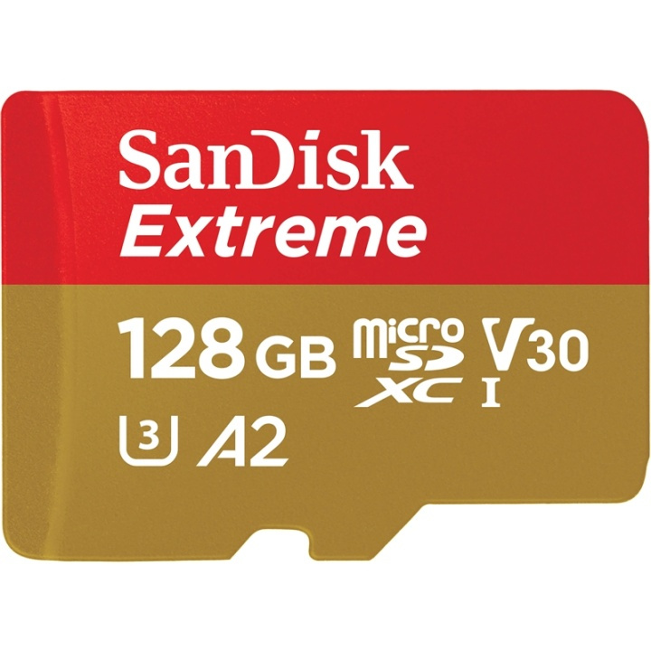 SANDISK MicroSDXC Extreme 128GB 128GB Adapt 160MB/s A2 C10 V30 in de groep HOME ELECTRONICS / Opslagmedia / Geheugenkaarten / MicroSD/HC/XC bij TP E-commerce Nordic AB (38-72183)