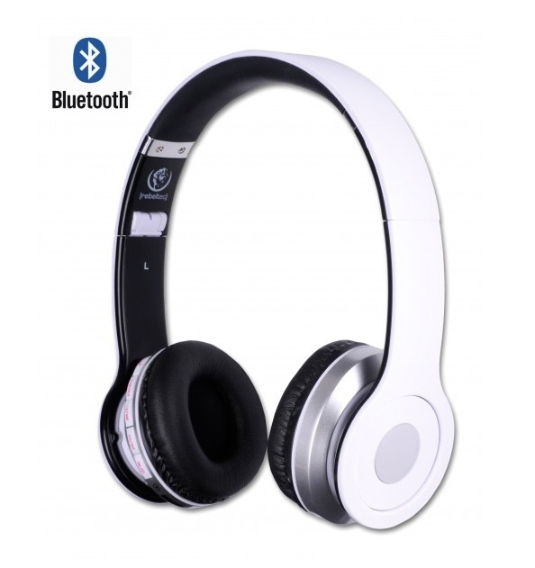 Rebeltec Crystal, trådlösa hörlurar med Bluetooth, vit in de groep HOME ELECTRONICS / Audio & Beeld / Koptelefoon & Accessoires / Koptelefoon bij TP E-commerce Nordic AB (38-72399)