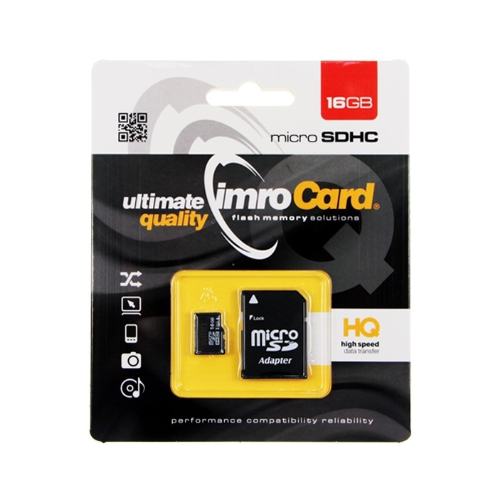 IMRO MicroSDHC 16GB cl.10 UHS-I with adapter in de groep HOME ELECTRONICS / Opslagmedia / Geheugenkaarten / MicroSD/HC/XC bij TP E-commerce Nordic AB (38-72573)