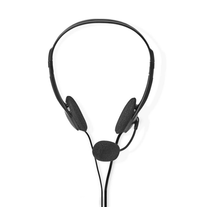 Nedis PC-Headset | On-Ear | Stereo | 2x 3.5 mm | Inklapbare Microfoon | Zwart in de groep COMPUTERS & RANDAPPARATUUR / Computeraccessoires / Koptelefoon bij TP E-commerce Nordic AB (38-72721)