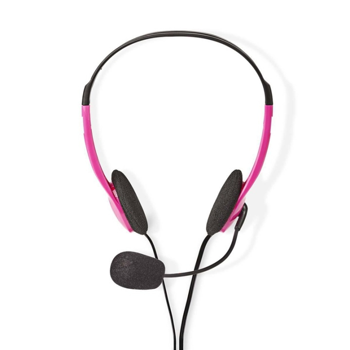 Nedis PC-Headset | On-Ear | Stereo | 2x 3.5 mm | Inklapbare Microfoon | Roze in de groep COMPUTERS & RANDAPPARATUUR / Computeraccessoires / Koptelefoon bij TP E-commerce Nordic AB (38-72724)