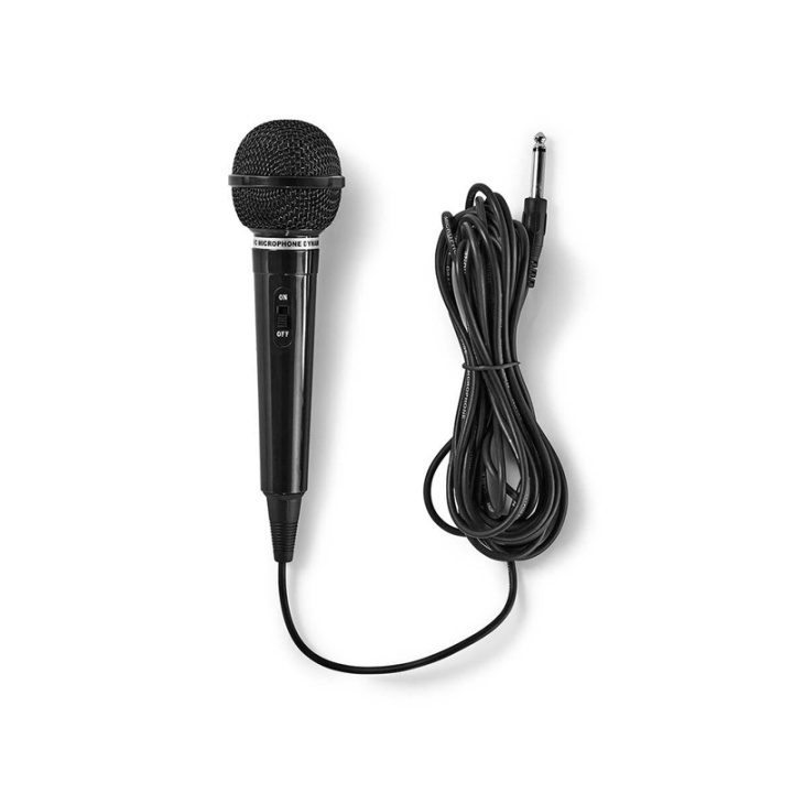 Nedis Bedrade Microfoon | Cardioïde | Vaste Kabel | 5.00 m | 80 Hz - 12 kHz | 600 Ohm | -75 dB | Aan/uit knop | ABS | Zwart in de groep HOME ELECTRONICS / Audio & Beeld / Handmicrofoons bij TP E-commerce Nordic AB (38-72738)