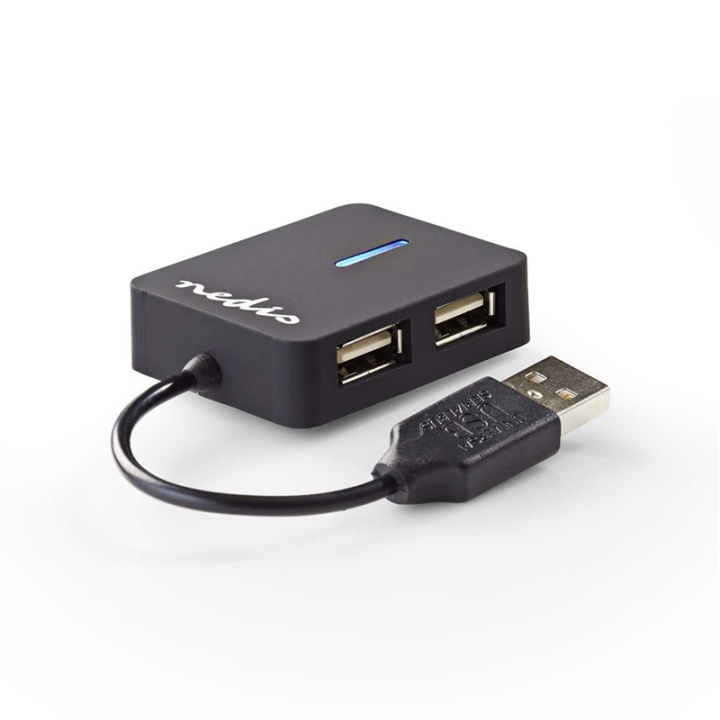 Nedis USB-Hub | USB-A Male | 4x USB A Female | 4-Poorts poort(en) | USB 2.0 | USB Gevoed in de groep COMPUTERS & RANDAPPARATUUR / Computeraccessoires / USB-hubs bij TP E-commerce Nordic AB (38-72951)