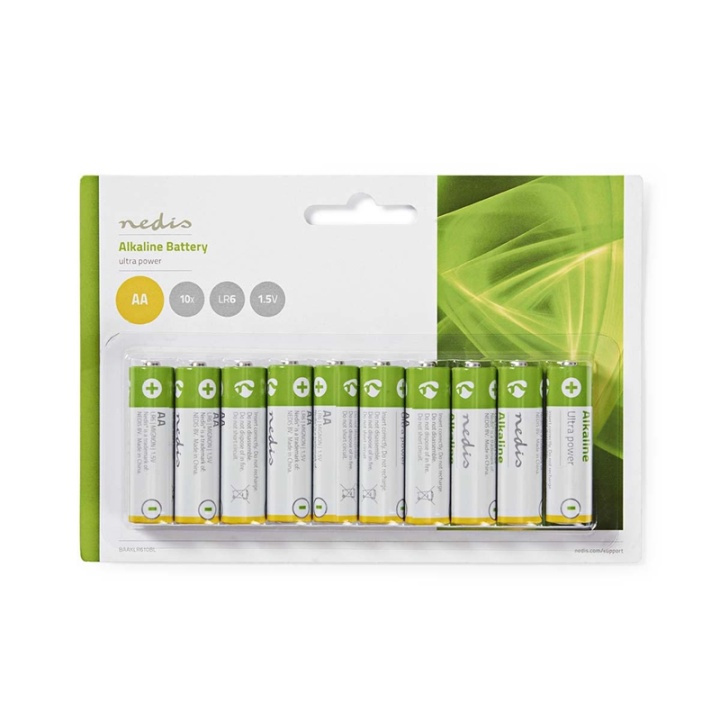 Nedis Alkaline-Batterij AA | 1.5 V DC | 10-Pak in de groep HOME ELECTRONICS / Batterijen & Opladers / Batterijen / Batterijen voor hoortoestellen bij TP E-commerce Nordic AB (38-72959)