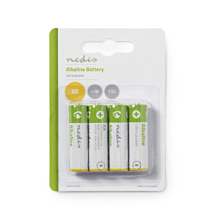 Nedis Alkaline-Batterij AA | 1.5 V DC | 4-Pak in de groep HOME ELECTRONICS / Batterijen & Opladers / Batterijen / Batterijen voor hoortoestellen bij TP E-commerce Nordic AB (38-72962)
