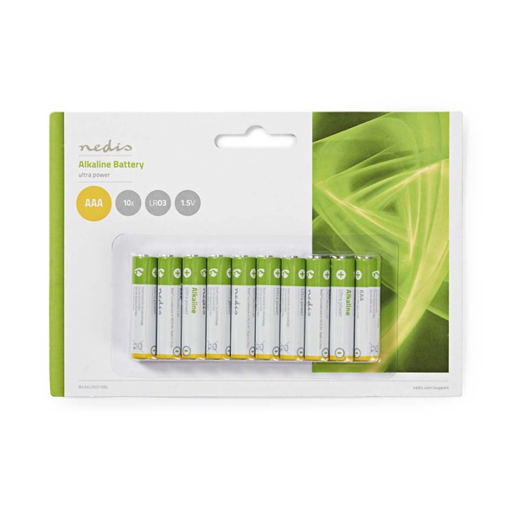 Nedis Alkaline-Batterij AAA | 1.5 V DC | 10-Pak in de groep HOME ELECTRONICS / Batterijen & Opladers / Batterijen / AAA bij TP E-commerce Nordic AB (38-72964)