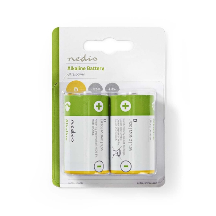 Nedis Alkaline-Batterij D | 1.5 V DC | 2-Pak in de groep HOME ELECTRONICS / Batterijen & Opladers / Batterijen / Overigen bij TP E-commerce Nordic AB (38-72970)