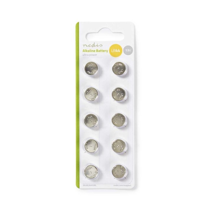 Nedis Alkaline-Batterij LR44 | 1.5 V DC | 10-Pak in de groep HOME ELECTRONICS / Batterijen & Opladers / Batterijen / Knoopcel bij TP E-commerce Nordic AB (38-72975)