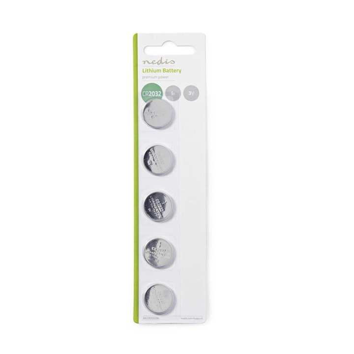 Nedis Lithium-Knoopcelbatterij CR2032 | 3 V DC | 5-Pak in de groep HOME ELECTRONICS / Batterijen & Opladers / Batterijen / Knoopcel bij TP E-commerce Nordic AB (38-72977)