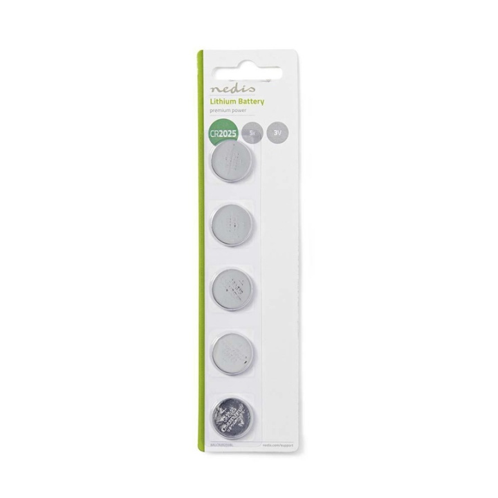 Nedis Lithium-Knoopcelbatterij CR2025 | 3 V DC | 5-Pak in de groep HOME ELECTRONICS / Batterijen & Opladers / Batterijen / Knoopcel bij TP E-commerce Nordic AB (38-72979)