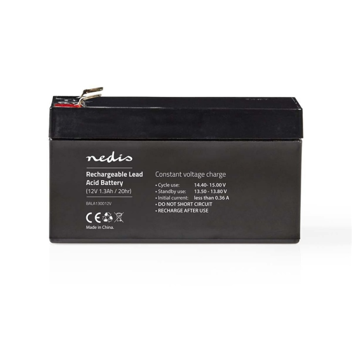 Nedis Oplaadbare Loodaccu | Lead-Acid | Oplaadbaar | 12 V | 1300 mAh in de groep HOME ELECTRONICS / Batterijen & Opladers / Oplaadbare batterijen / Lood batterijen bij TP E-commerce Nordic AB (38-73010)