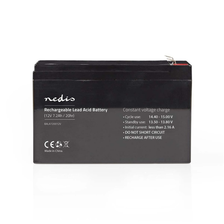 Nedis Oplaadbare Loodaccu | Lead-Acid | Oplaadbaar | 12 V | 7200 mAh in de groep HOME ELECTRONICS / Batterijen & Opladers / Oplaadbare batterijen / Lood batterijen bij TP E-commerce Nordic AB (38-73014)