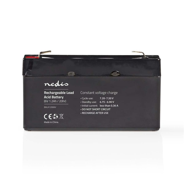 Nedis Oplaadbare Loodaccu | Lead-Acid | Oplaadbaar | 6 V | 1200 mAh in de groep HOME ELECTRONICS / Batterijen & Opladers / Oplaadbare batterijen / Lood batterijen bij TP E-commerce Nordic AB (38-73016)