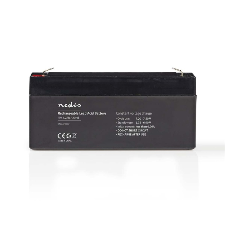Nedis Oplaadbare Loodaccu | Lead-Acid | Oplaadbaar | 6 V | 3200 mAh in de groep HOME ELECTRONICS / Batterijen & Opladers / Oplaadbare batterijen / Lood batterijen bij TP E-commerce Nordic AB (38-73021)