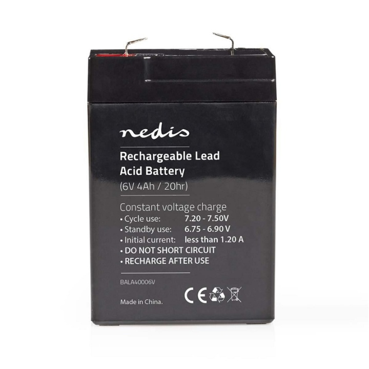 Nedis Oplaadbare Loodaccu | Lead-Acid | Oplaadbaar | 6 V | 4000 mAh in de groep HOME ELECTRONICS / Batterijen & Opladers / Oplaadbare batterijen / Lood batterijen bij TP E-commerce Nordic AB (38-73022)