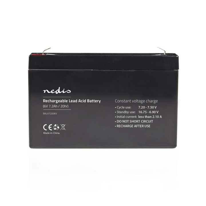 Nedis Oplaadbare Loodaccu | Lead-Acid | Oplaadbaar | 6 V | 7200 mAh in de groep HOME ELECTRONICS / Batterijen & Opladers / Oplaadbare batterijen / Lood batterijen bij TP E-commerce Nordic AB (38-73023)