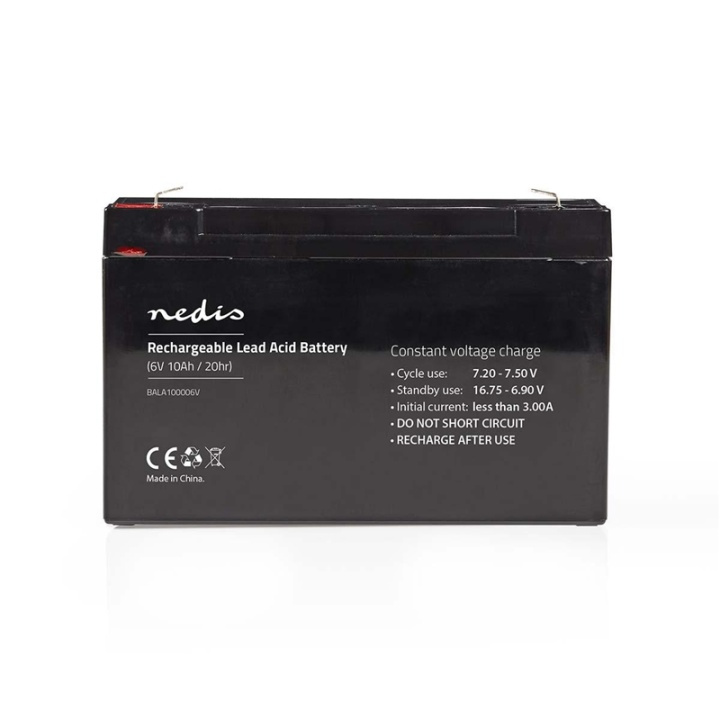 Nedis Oplaadbare Loodaccu | Lead-Acid | Oplaadbaar | 6 V | 10000 mAh in de groep HOME ELECTRONICS / Batterijen & Opladers / Oplaadbare batterijen / Lood batterijen bij TP E-commerce Nordic AB (38-73024)