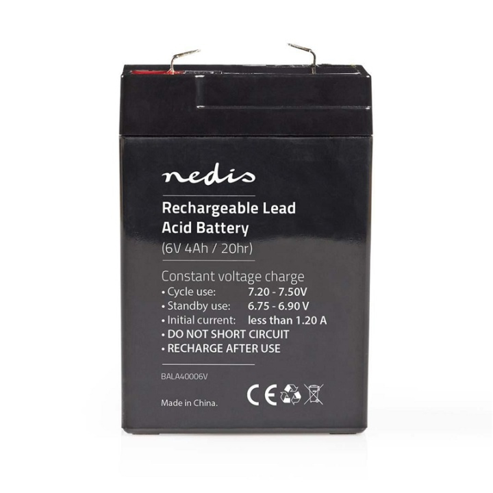 Nedis Oplaadbare Loodaccu | Lead-Acid | Oplaadbaar | 6 V | 4500 mAh in de groep HOME ELECTRONICS / Batterijen & Opladers / Oplaadbare batterijen / Lood batterijen bij TP E-commerce Nordic AB (38-73025)