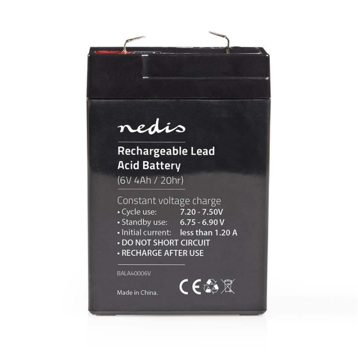 Nedis Oplaadbare Loodaccu | Lead-Acid | Oplaadbaar | 6 V | 4500 mAh in de groep HOME ELECTRONICS / Batterijen & Opladers / Oplaadbare batterijen / Lood batterijen bij TP E-commerce Nordic AB (38-73025)