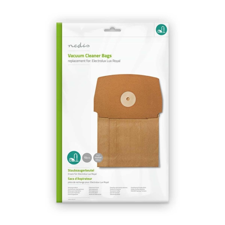 Nedis Stofzuigerzak | 10 Stuks | Papier | Meest verkocht voor: Electrolux | Bruin in de groep HUISHOUDEN & TUIN / Schoonmaakproducten / Stofzuigers & Accessoires / Accessoires / Stofzuigerzakken bij TP E-commerce Nordic AB (38-73243)