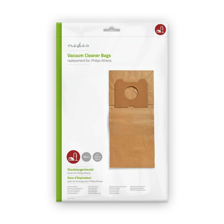 Nedis Stofzuigerzak | 10 Stuks | Papier | Meest verkocht voor: Philips | Bruin in de groep HUISHOUDEN & TUIN / Schoonmaakproducten / Stofzuigers & Accessoires / Accessoires / Stofzuigerzakken bij TP E-commerce Nordic AB (38-73257)