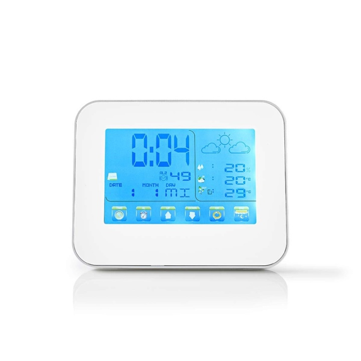 Nedis Weerstation | Binnen & Buiten | Inclusief draadloze weersensor | Weersvoorspelling | Tijdweergave | LCD-Kleurenscherm | Wekkerfunctie in de groep HUISHOUDEN & TUIN / Ventilatoren & Klimaatproducten / Thermometers en weerstations bij TP E-commerce Nordic AB (38-73341)