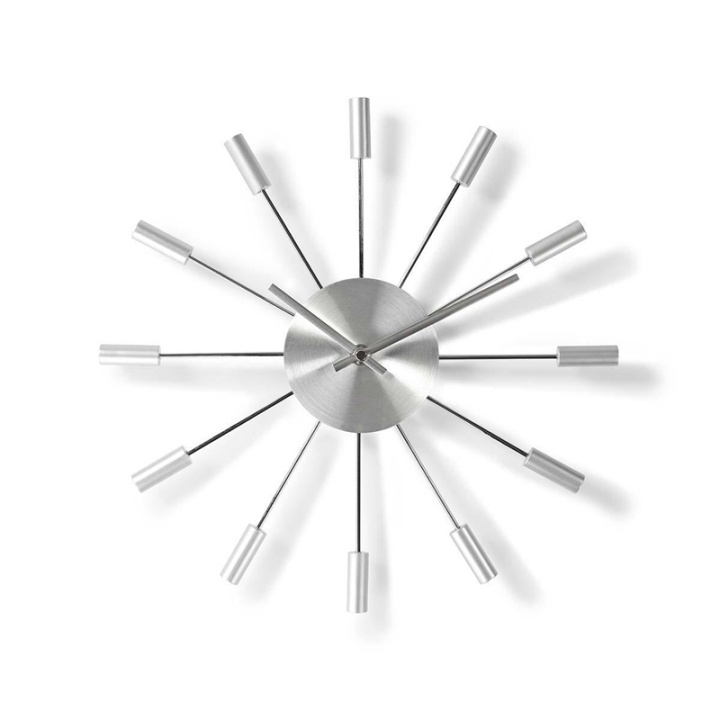 Wandklok | Diameter: 340 mm | Metaal | Zilver in de groep HUISHOUDEN & TUIN / Horloges & Tellers / Wandklokken bij TP E-commerce Nordic AB (38-73369)