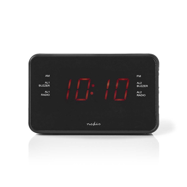 Nedis Digitale Wekkerradio | LED-Scherm | 1x 3,5 mm Audio-Input | Tijdprojectie | AM / FM | Snoozefunctie | Slaaptimer | Aantal alarmen: 2 | Zwart in de groep HOME ELECTRONICS / Audio & Beeld / Thuisbioscoop, Hifi en Draagbaar / Radio & Wekkers / Wekkerradio bij TP E-commerce Nordic AB (38-73405)