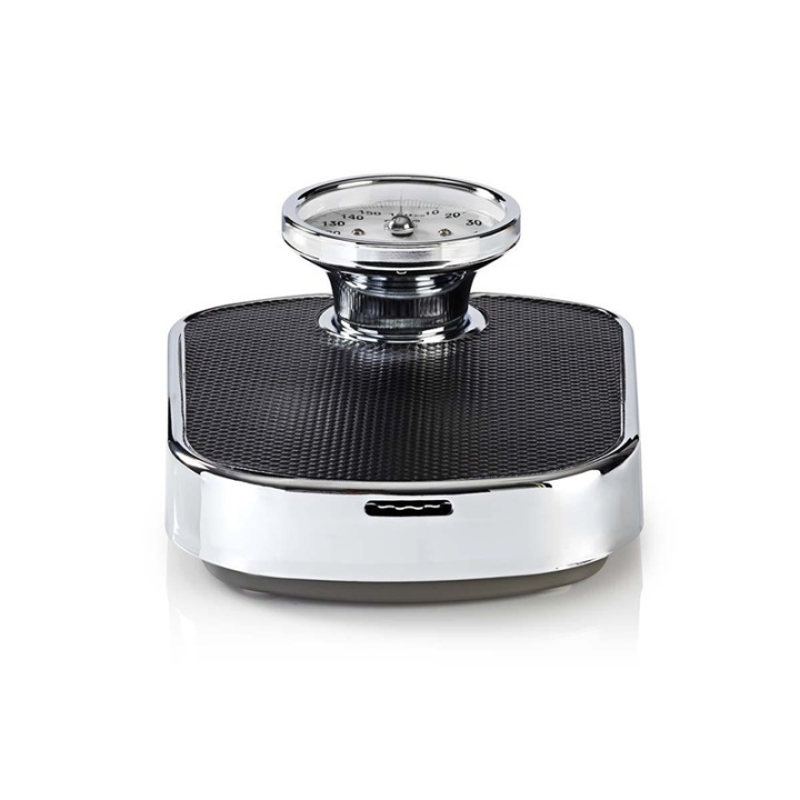 Nedis Personenweegschaal | Analoog | Zwart | Rubber | Antislip weegplateau | Maximaal weegvermogen: 160 kg in de groep BEAUTY & HEALTH / Gezondheidszorg / Badkamerweegschaal bij TP E-commerce Nordic AB (38-73495)