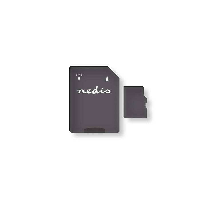 Nedis microSD-geheugenkaart | microSDXC | 64 GB | Schrijfsnelheid: 90 MB/s | Leessnelheid: 45 MB/s | UHS-I | SD-adapter inbegrepen in de groep HOME ELECTRONICS / Opslagmedia / Geheugenkaarten / MicroSD/HC/XC bij TP E-commerce Nordic AB (38-73527)
