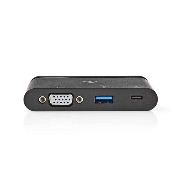 Nedis USB Multi-Port Adapter | USB 3.1 | USB-C™ Female | USB-A Female / USB-C™ Female / VGA Female 15p | Rond | Vernikkeld | Zwart | Window Box met Euro Lock in de groep COMPUTERS & RANDAPPARATUUR / Computeraccessoires / USB-hubs bij TP E-commerce Nordic AB (38-74443)