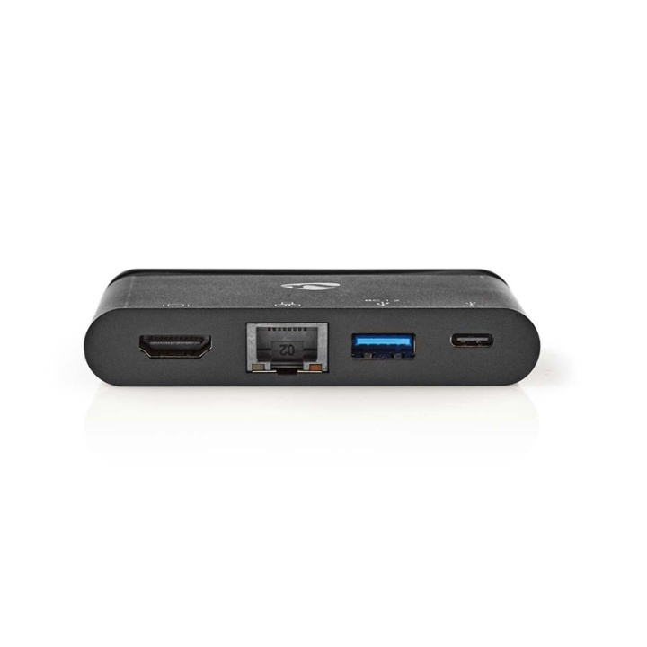 Nedis USB Multi-Port Adapter | USB 3.2 Gen 1 | USB-C™ Male | HDMI™ Female / RJ45 Female / USB-A Female / USB-C™ Female | Rond | Vernikkeld | Zwart | Doos in de groep COMPUTERS & RANDAPPARATUUR / Computeraccessoires / USB-hubs bij TP E-commerce Nordic AB (38-74447)