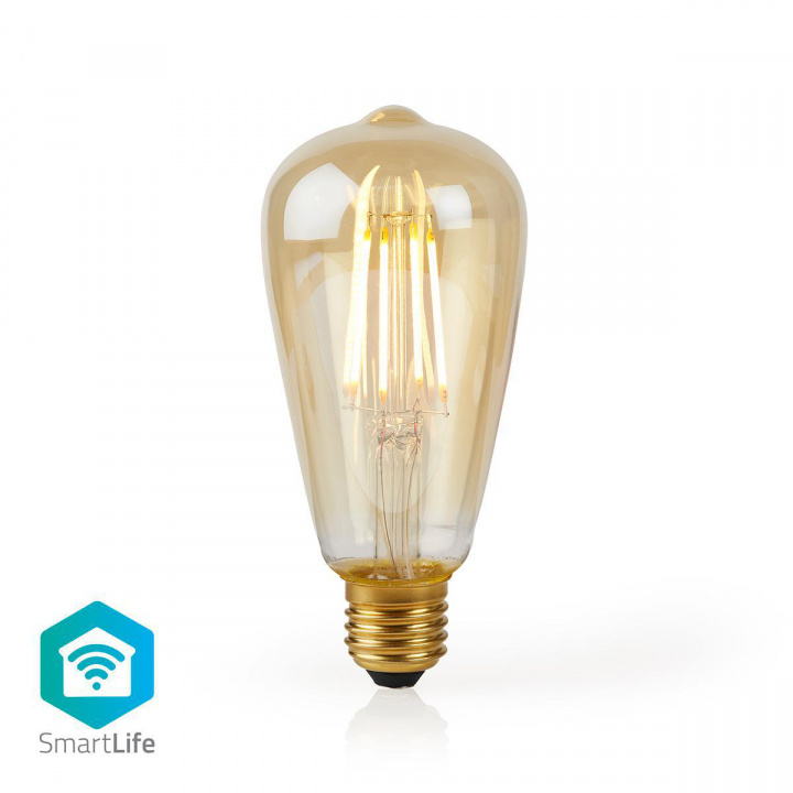 Nedis SmartLife LED Filamentlamp | Wi-Fi | E27 | 500 lm | 5 W | Warm Wit | 2200 K | Glas | Android™ / IOS | ST64 | 1 Stuks in de groep HUISHOUDEN & TUIN / Smart home / Slimme verlichting bij TP E-commerce Nordic AB (38-74603)