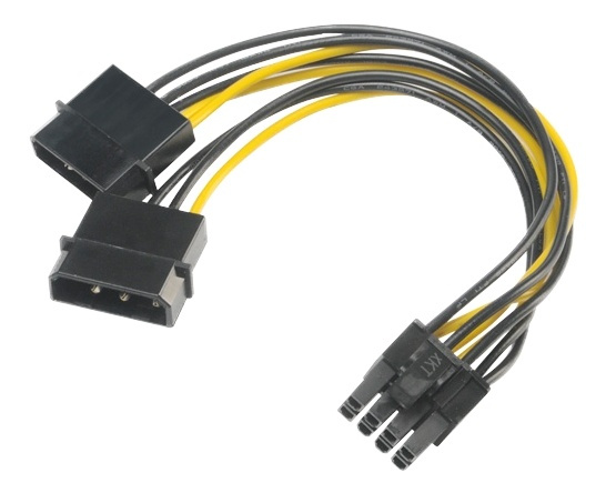 4pin Molex to 6+2pin PCIe adapter in de groep COMPUTERS & RANDAPPARATUUR / Computerkabels / Interne / Stroomkabels & Adapters bij TP E-commerce Nordic AB (38-74612)
