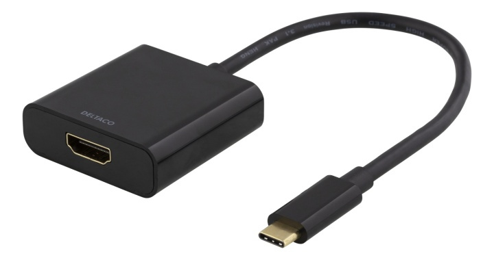 DELTACO USB-C to HDMI adapter, 4096x2160 30Hz, black in de groep HOME ELECTRONICS / Kabels & Adapters / HDMI / Adapters bij TP E-commerce Nordic AB (38-74619)