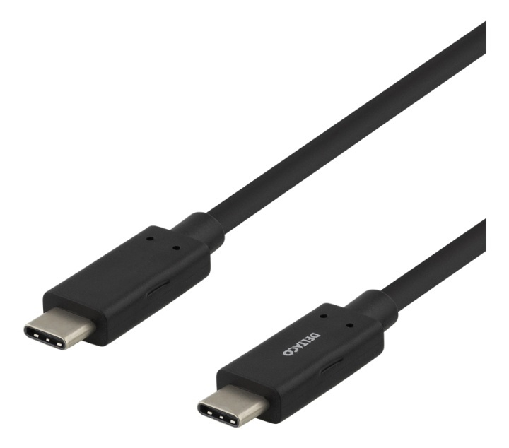 DELTACO USB-C to USB-C cable, 1m, 3A, USB 3.1 Gen, E-Marker, black in de groep SMARTPHONE & TABLETS / Opladers & Kabels / Kabels / Kabels Type C bij TP E-commerce Nordic AB (38-74638)