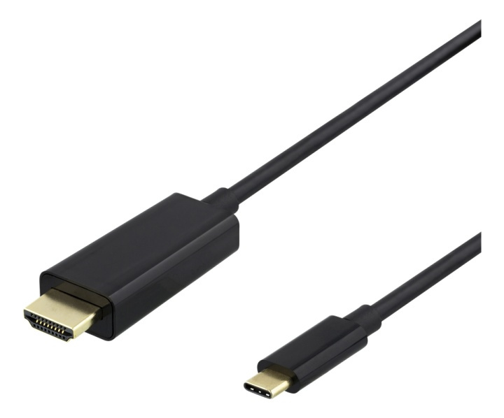 DELTACO USB-C to HDMI cable, 2m, 4K, HDCP 2.2, 3D, black in de groep HOME ELECTRONICS / Kabels & Adapters / HDMI / Kabels bij TP E-commerce Nordic AB (38-74640)