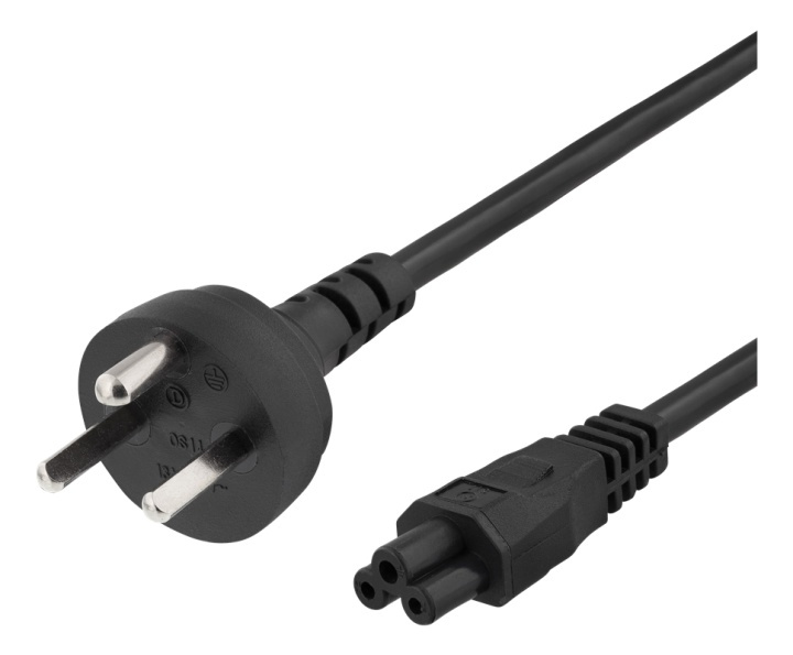 DELTACO Power cable, 2m, DK 2-5a to IEC C5, 2,4A, grounded, black in de groep COMPUTERS & RANDAPPARATUUR / Computerkabels / Elektrische kabels bij TP E-commerce Nordic AB (38-74641)