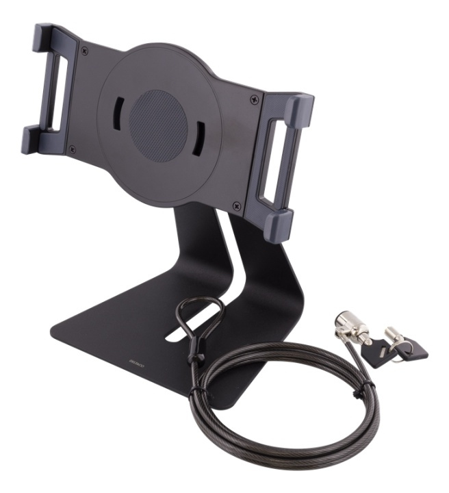 DELTACO Universal tablet desk stand, wire lock, 360 rotation, black in de groep SMARTPHONE & TABLETS / Overige accessoires / Docks, statieven en houders bij TP E-commerce Nordic AB (38-74650)