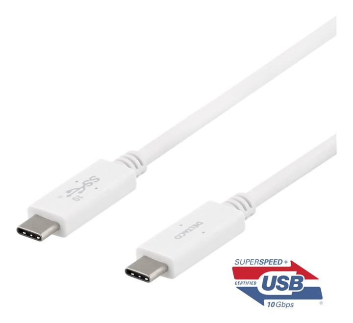 DELTACO USB-C to USB-C cable, 0,5m, 10Gbps, 100W 5A, USB 3.1 Gen 2, E- in de groep COMPUTERS & RANDAPPARATUUR / Computerkabels / USB / USB-C bij TP E-commerce Nordic AB (38-74697)