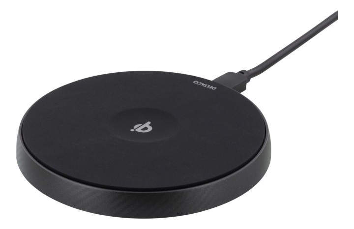 DELTACO wireless fast charger for iPhone/Android, 10 W, Qi cert. in de groep SMARTPHONE & TABLETS / Opladers & Kabels / Draadloze Qi-oplader bij TP E-commerce Nordic AB (38-74729)