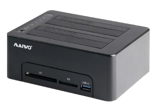 Two bay HDD/SSD docking station, USB 3.1 Gen 2, USB-C, 10 Gbps, black in de groep COMPUTERS & RANDAPPARATUUR / Laptops & accessoires / Docking station bij TP E-commerce Nordic AB (38-74788)
