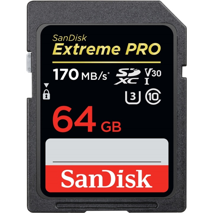 SANDISK SDXC Extreme Pro 64GB 170MB/s UHS-I V30 U3 C10 in de groep HOME ELECTRONICS / Opslagmedia / Geheugenkaarten / SD/SDHC/SDXC bij TP E-commerce Nordic AB (38-74984)