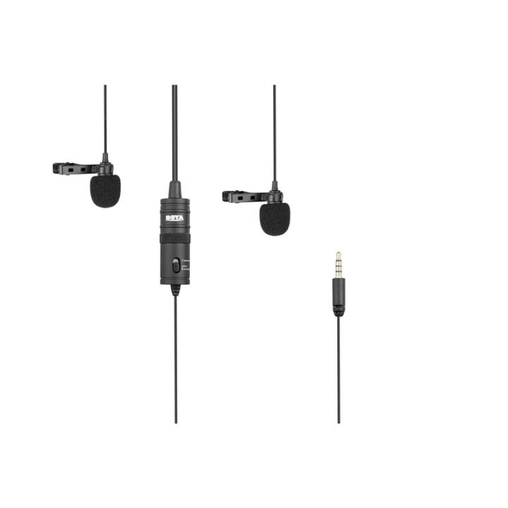 BOYA Microphone BY-M1DM Lavalier Dual 3,5mm 4m in de groep HOME ELECTRONICS / Audio & Beeld / Handmicrofoons bij TP E-commerce Nordic AB (38-75000)