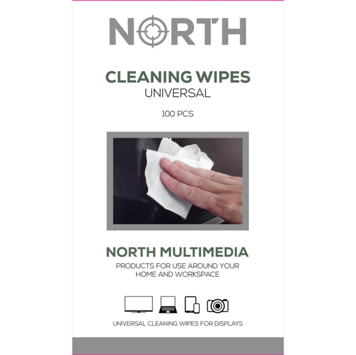 NORTH Cleaning Wipes Universal 100-pack in de groep HOME ELECTRONICS / Audio & Beeld / TV & Accessoires / Draadloze mediaspeler bij TP E-commerce Nordic AB (38-75034)