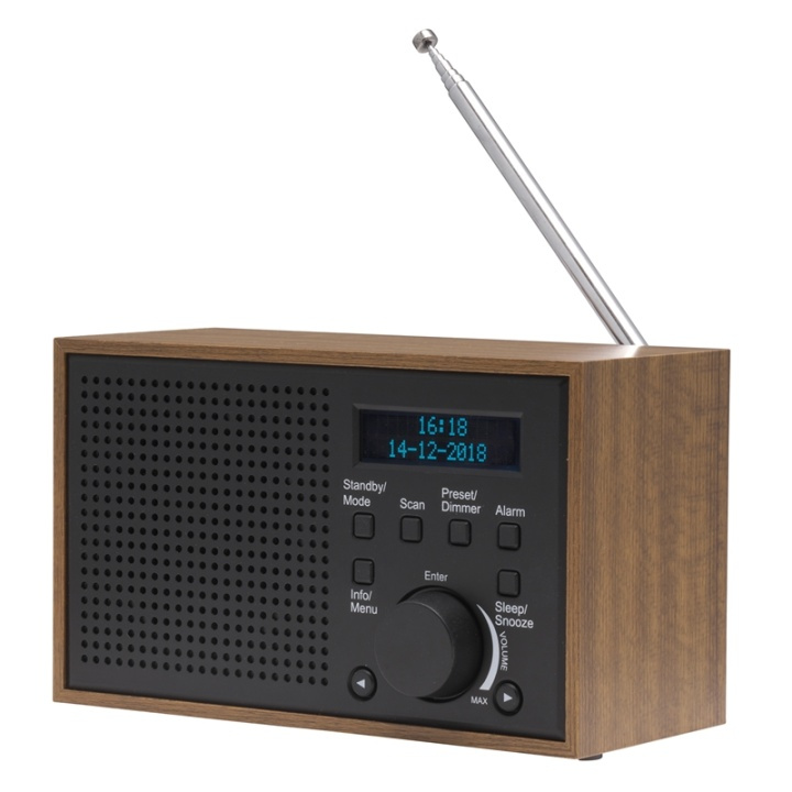 Denver FM/DAB+ Radio Trä/Grafit in de groep HOME ELECTRONICS / Audio & Beeld / Thuisbioscoop, Hifi en Draagbaar / Radio & Wekkers / internetradio bij TP E-commerce Nordic AB (38-76711)