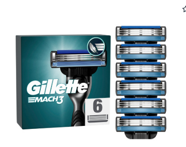 Gillette Mach3 Base 6p in de groep BEAUTY & HEALTH / Haar & Styling / Scheren & Trimmen / Scheermessen & Accessoires bij TP E-commerce Nordic AB (38-76998)