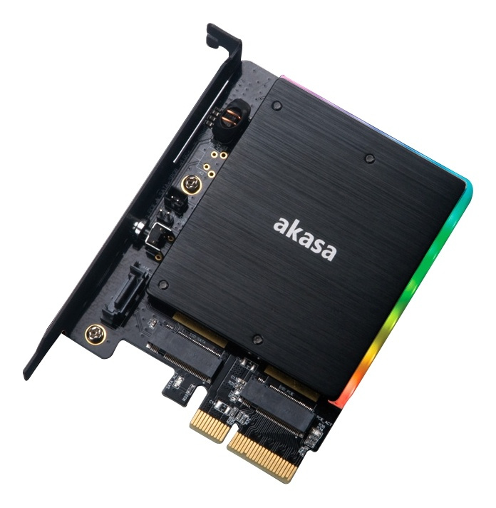 M.2 PCIe and M.2 SATA SSD adapter card with RGB light and heatsink in de groep COMPUTERS & RANDAPPARATUUR / Computeronderdelen / Harde schijven / Chassisventilatoren bij TP E-commerce Nordic AB (38-77023)