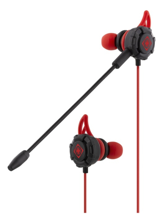 DELTACO GAMING In-ear-headset met afneembare microfoon en oorvleugels in de groep COMPUTERS & RANDAPPARATUUR / GAMING / Koptelefoon bij TP E-commerce Nordic AB (38-77147)